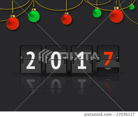 New Year concept with christmas balls. 27036117