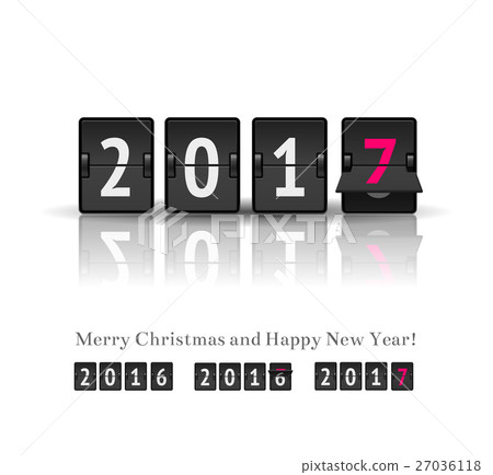 New Year concept. Flip board at different states New Year concept. Flip board at different states 27036118