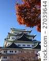 [名古屋城堡的秋天清澈的城堡塔] 27039644