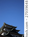 [名古屋城堡的秋天清澈的城堡塔] 27039648