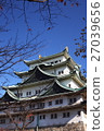 [名古屋城堡的秋天清澈的城堡塔] 27039656