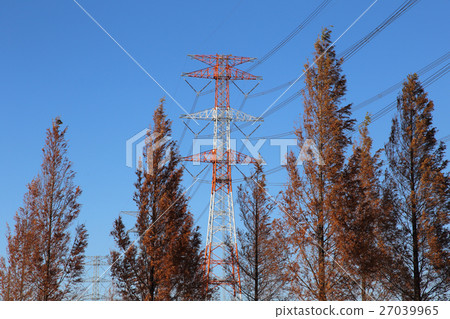 高壓電纜和鋼塔 高壓電纜和鋼塔 27039965