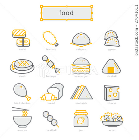 Thin line icons set, food Thin line icons set, food 27041011