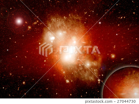 Stars, dust and gas nebula in a far galaxy Stars, dust and gas nebula in a far galaxy 27044730