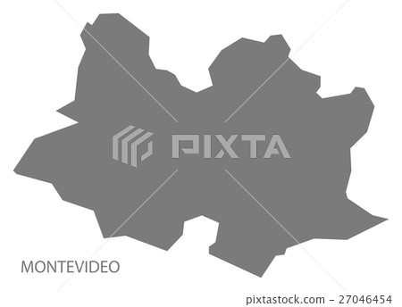 Montevideo Uruguay Map grey 27046454