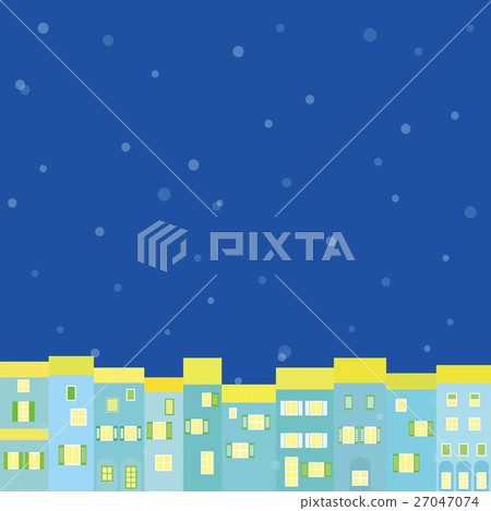 City skyline snow night City skyline snow night 27047074