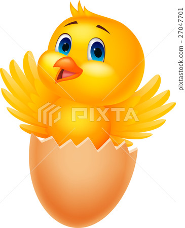 Cracked egg with cute bird inside 27047701
