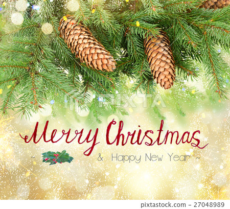 Christmas tree with lights 27048989