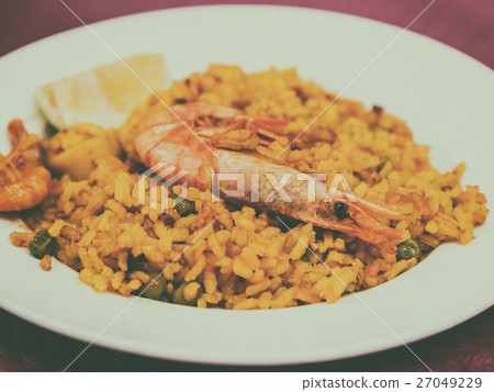 Traditional Valencian Paella With Seafood 27049229