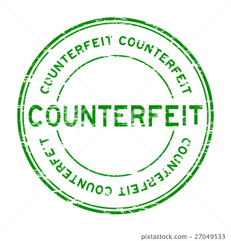 Grunge green counterfeit round rubber stamp Grunge green counterfeit round rubber stamp 27049533