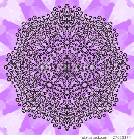 Mandala Print on Violet Seamless Texture. Vintage 27050374