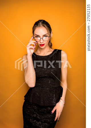 The young woman's portrait with happy emotions 27052135