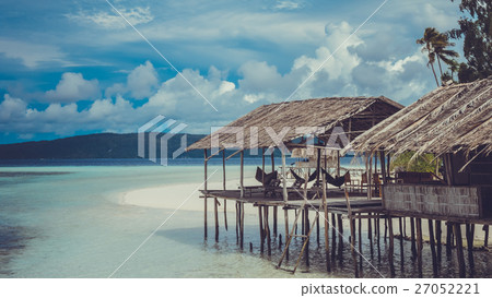Water Hut of Homestay on Sandy Bank Kri Raja Ampat Water Hut of Homestay on Sandy Bank Kri Raja Ampat 27052221