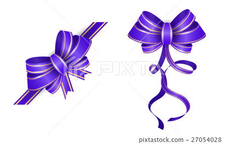 blue bow. Vector 27054028