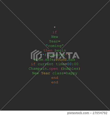 Christmas tree made of programming code - Stock Illustration [27054792 ...