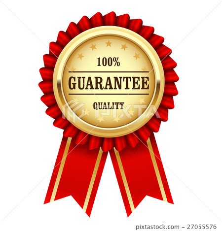 Award rosette with gold medal and red ribbon 27055576