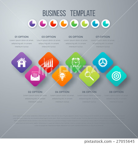Vector square infographics with icons. - Stock Illustration [27055645 ...
