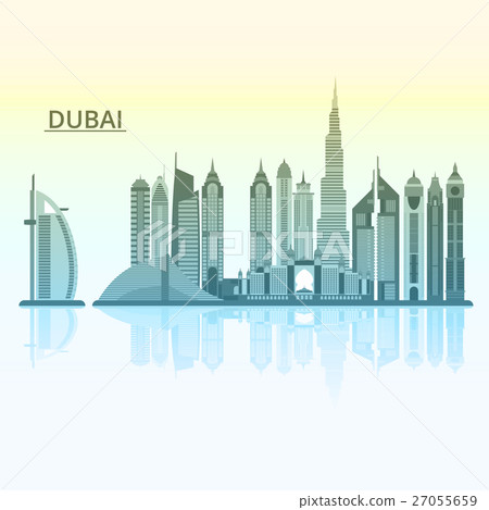 Vector Illustration Of Dubai City - Stock Illustration [27055659] - PIXTA