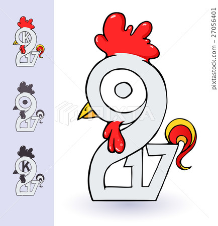 Rooster 2017 year concept 27056401