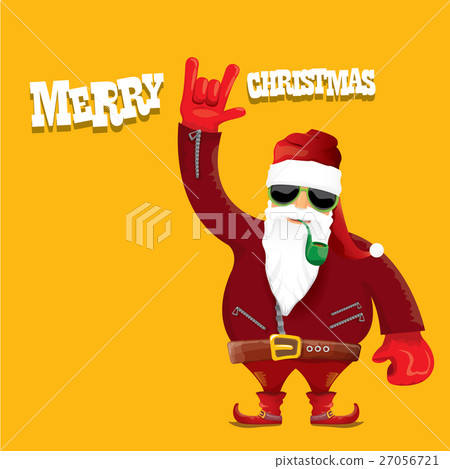 vector biker santa claus with smoking pipe. 27056721