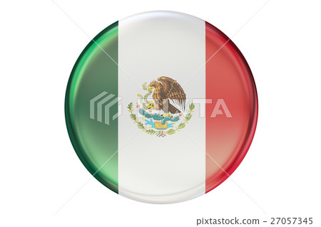 Badge with flag of Mexico, 3D rendering Badge with flag of Mexico, 3D rendering 27057345