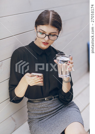 beautiful brunette with glasses beautiful brunette with glasses 27058174