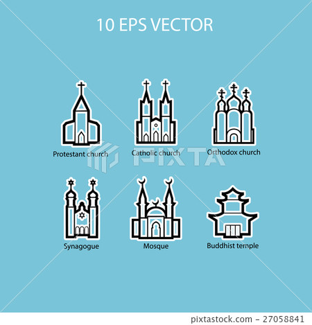 Vector set illustration of temples - Stock Illustration [27058841] - PIXTA