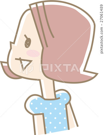 A young woman facing sideways (light blue) 27061489