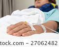 Focus on the hand of a patient in hospital ward 27062482