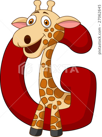 Alphabet G with giraffe cartoon 27062645