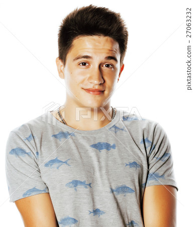 young handsome brunete man emotional posing on young handsome brunete man emotional posing on 27063232
