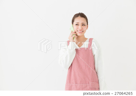 A female phone with an apron A female phone with an apron 27064265