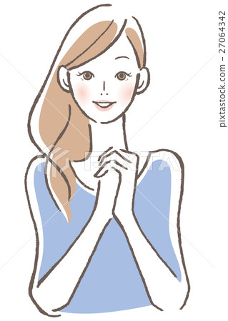 Smiling female fingering hands 27064342