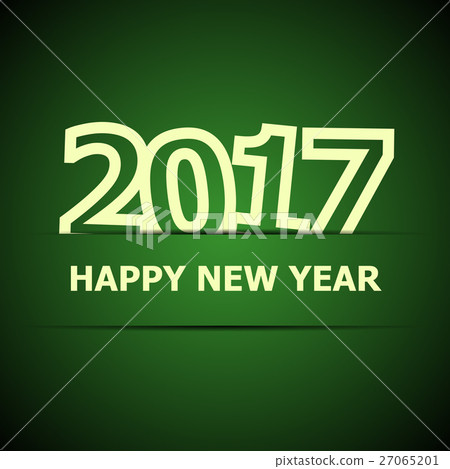 2017 Happy New Year on dark green background 27065201