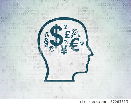 Finance concept: Head With Finance Symbol on Finance concept: Head With Finance Symbol on 27065715