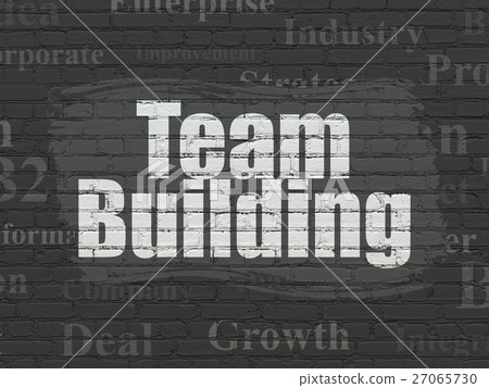 Finance concept: Team Building on wall background Finance concept: Team Building on wall background 27065730