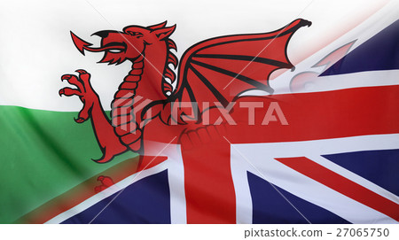 Great Britain and Wales Flag merged Great Britain and Wales Flag merged 27065750