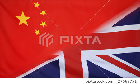 Great Britain and China Flag merged Great Britain and China Flag merged 27065751