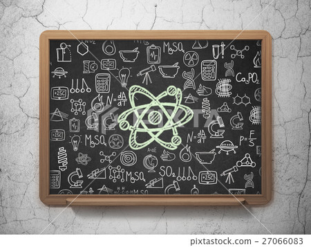 Science concept: Molecule on School board 27066083