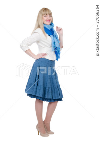 Emotional blonde with a scarf on a neck Emotional blonde with a scarf on a neck 27066264
