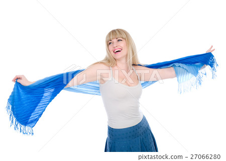 The beautiful girl with the stretched scarf The beautiful girl with the stretched scarf 27066280
