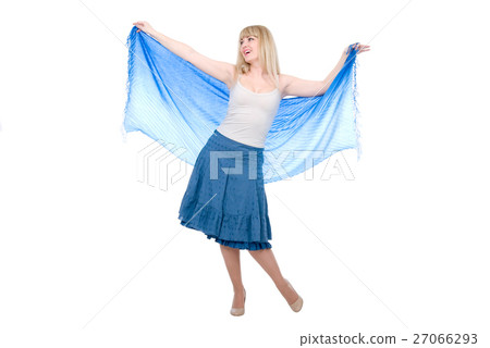 The beautiful girl with the stretched scarf The beautiful girl with the stretched scarf 27066293