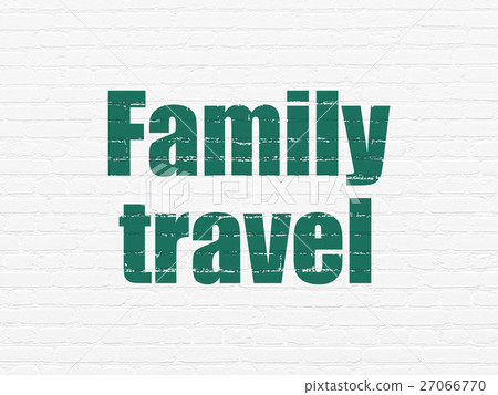 Tourism concept: Family Travel on wall background Tourism concept: Family Travel on wall background 27066770