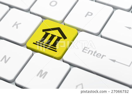 Law concept: Courthouse on computer keyboard - Stock Illustration ...
