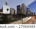 Los Angeles downtown twilight transition 27066989