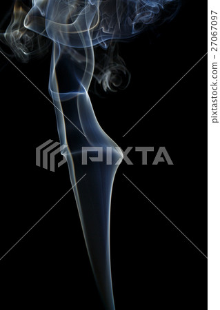 Abstract white blue smoke from aromatic sticks. Abstract white blue smoke from aromatic sticks. 27067097