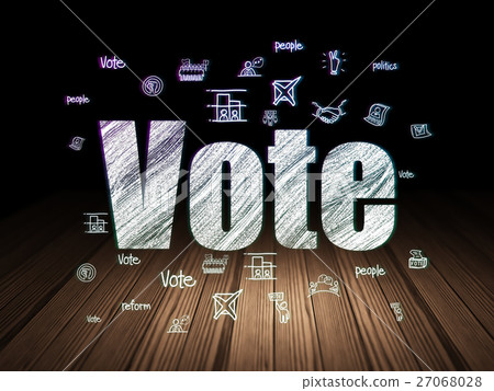 Political concept: Vote in grunge dark room Political concept: Vote in grunge dark room 27068028