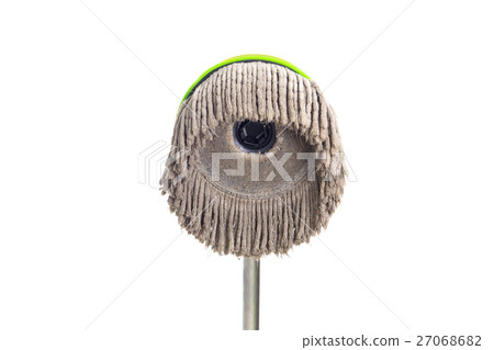 Dirty mop isolated on white background Dirty mop isolated on white background 27068682