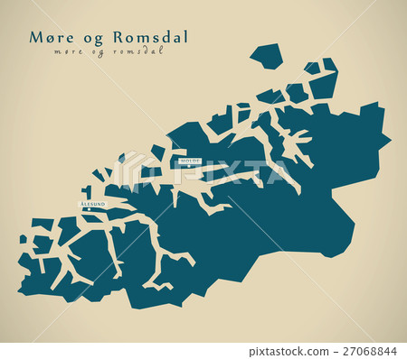 Modern Map - More og Romsdal Norway NO 27068844