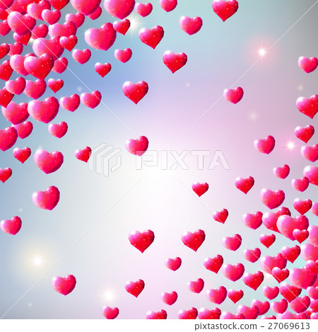 Valentines Day background with scattered gem Valentines Day background with scattered gem 27069613